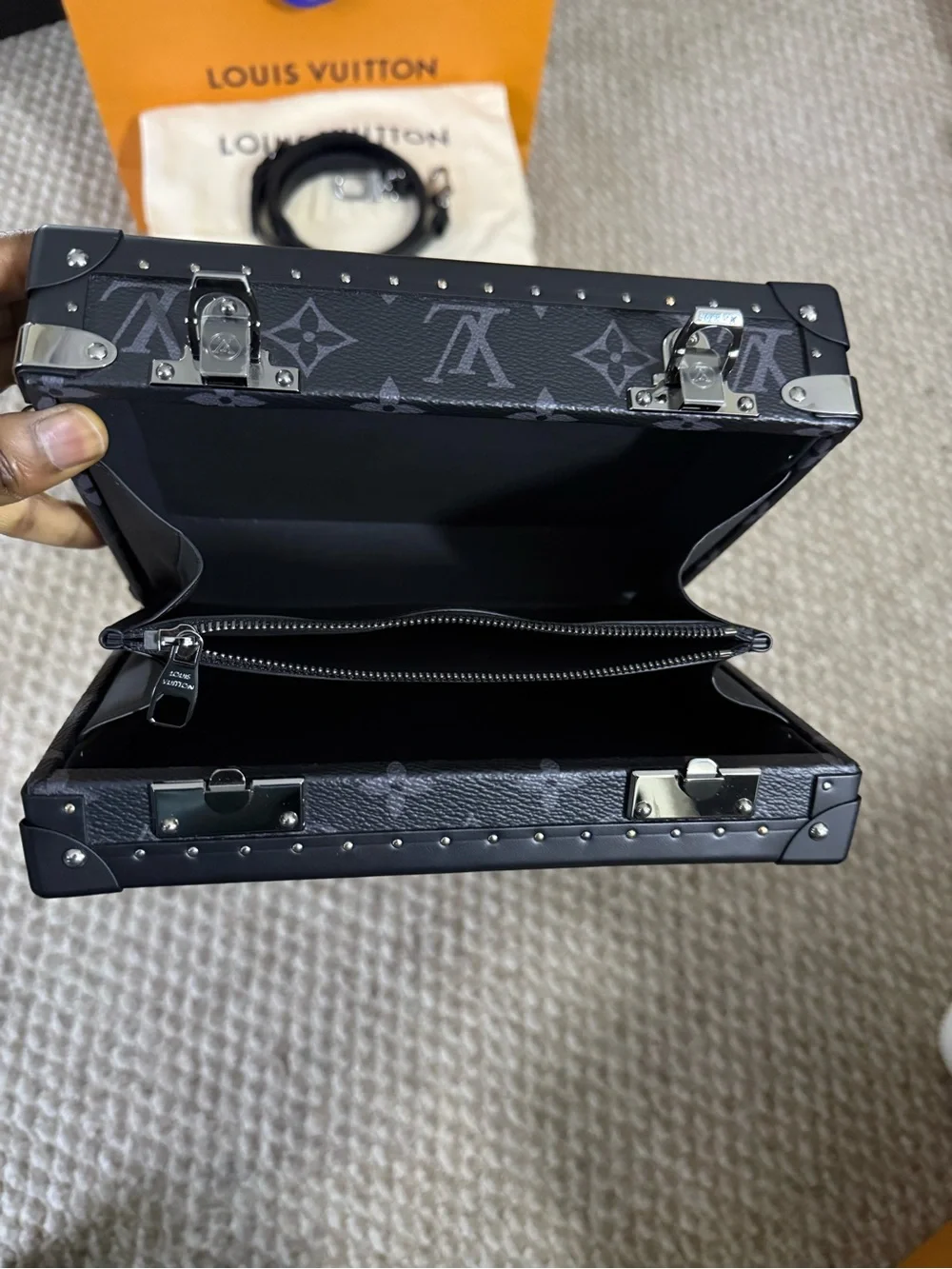 New Louis Vuitton Monogram Eclipse Clutch Box